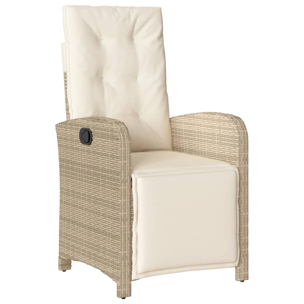 5-dijelni vrtni blagovaonski set od poliratana s jastucima bež 80 cm table length