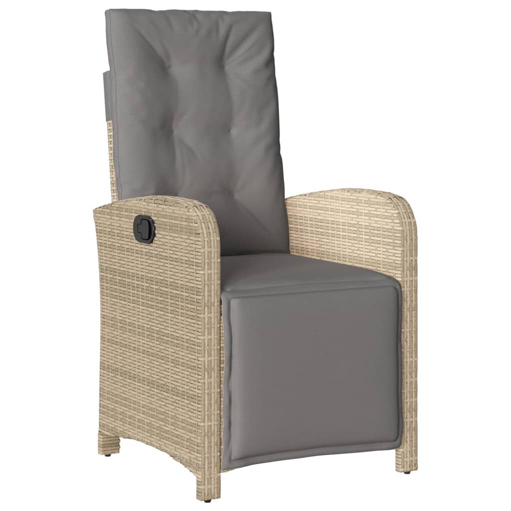 5-dijelni vrtni blagovaonski set od poliratana s jastucima bež 80 cm table length