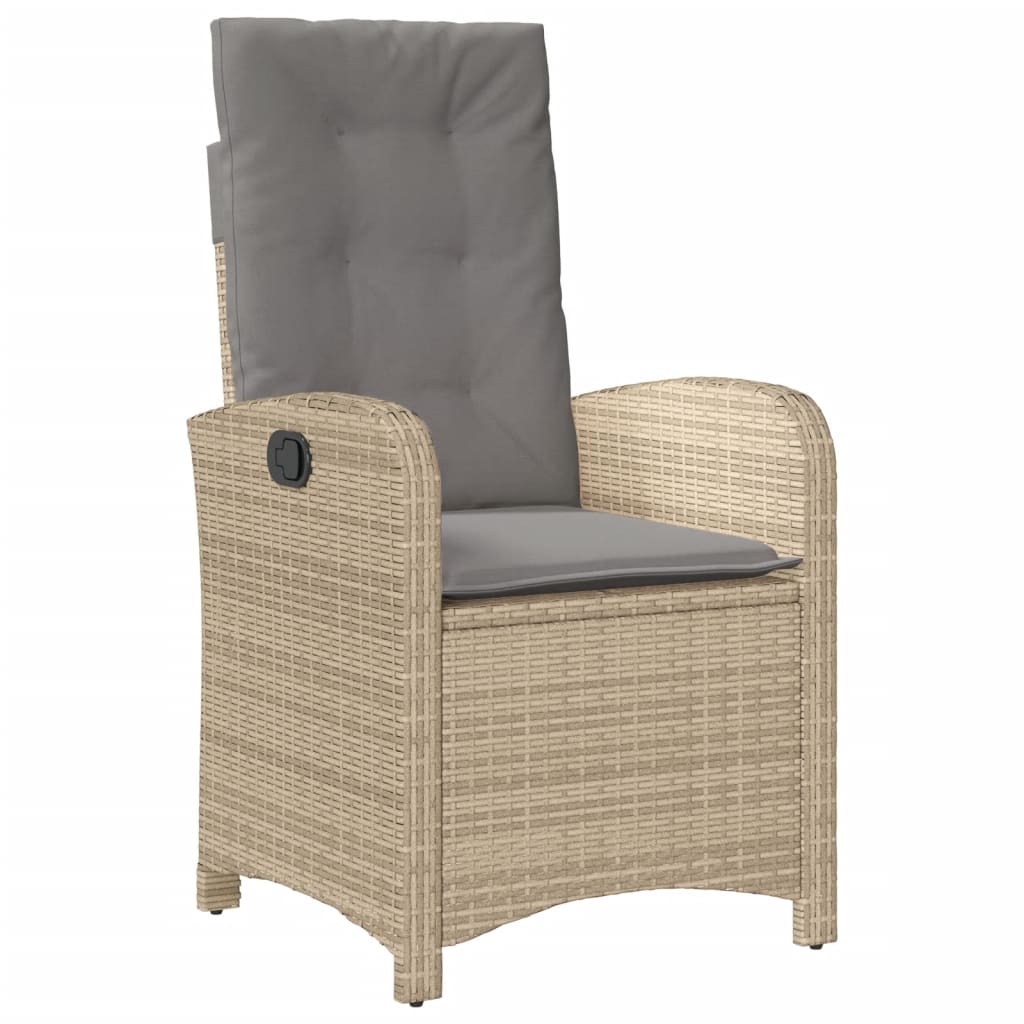 5-dijelni vrtni blagovaonski set od poliratana s jastucima bež 80 cm table length