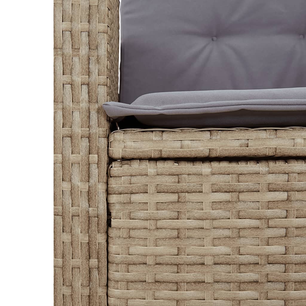 5-dijelni vrtni blagovaonski set od poliratana s jastucima bež 80 cm table length