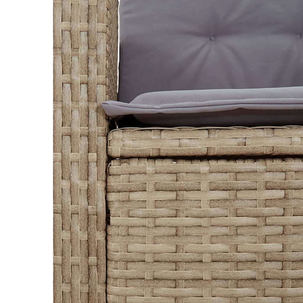 5-dijelni vrtni blagovaonski set od poliratana s jastucima bež 80 cm table length