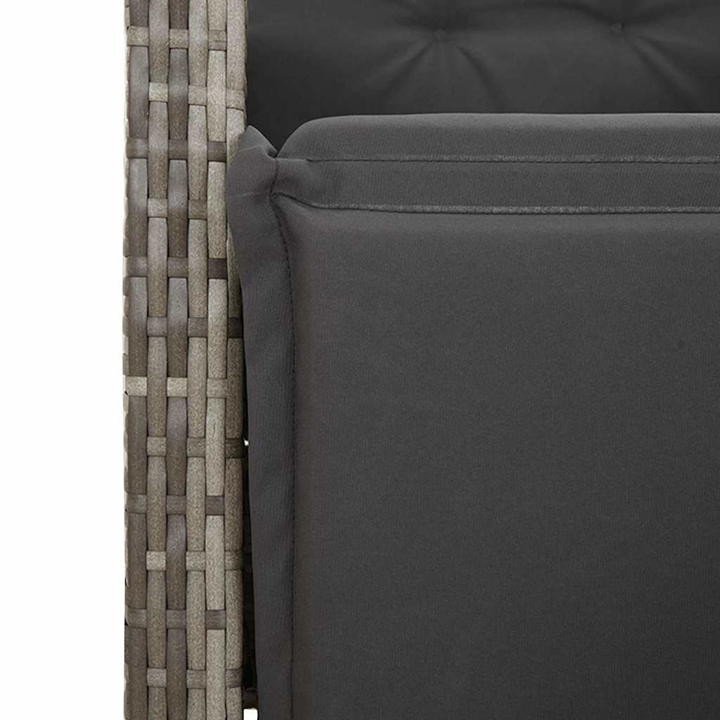 9-dijelni vrtni blagovaonski set sivi od poliratana Siva Dužina stola 190 cm