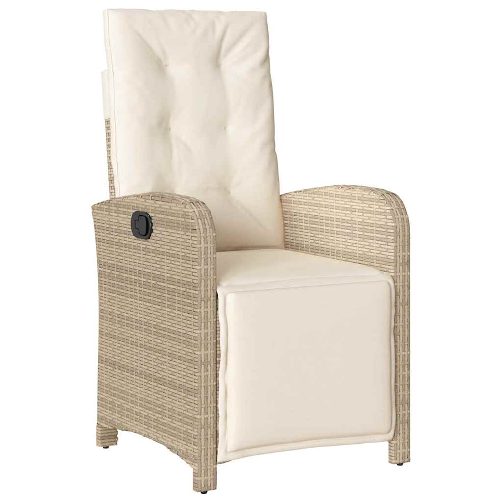 3-dijelni bistro set s jastucima bež od poliratana Dužina stola 80 cm
