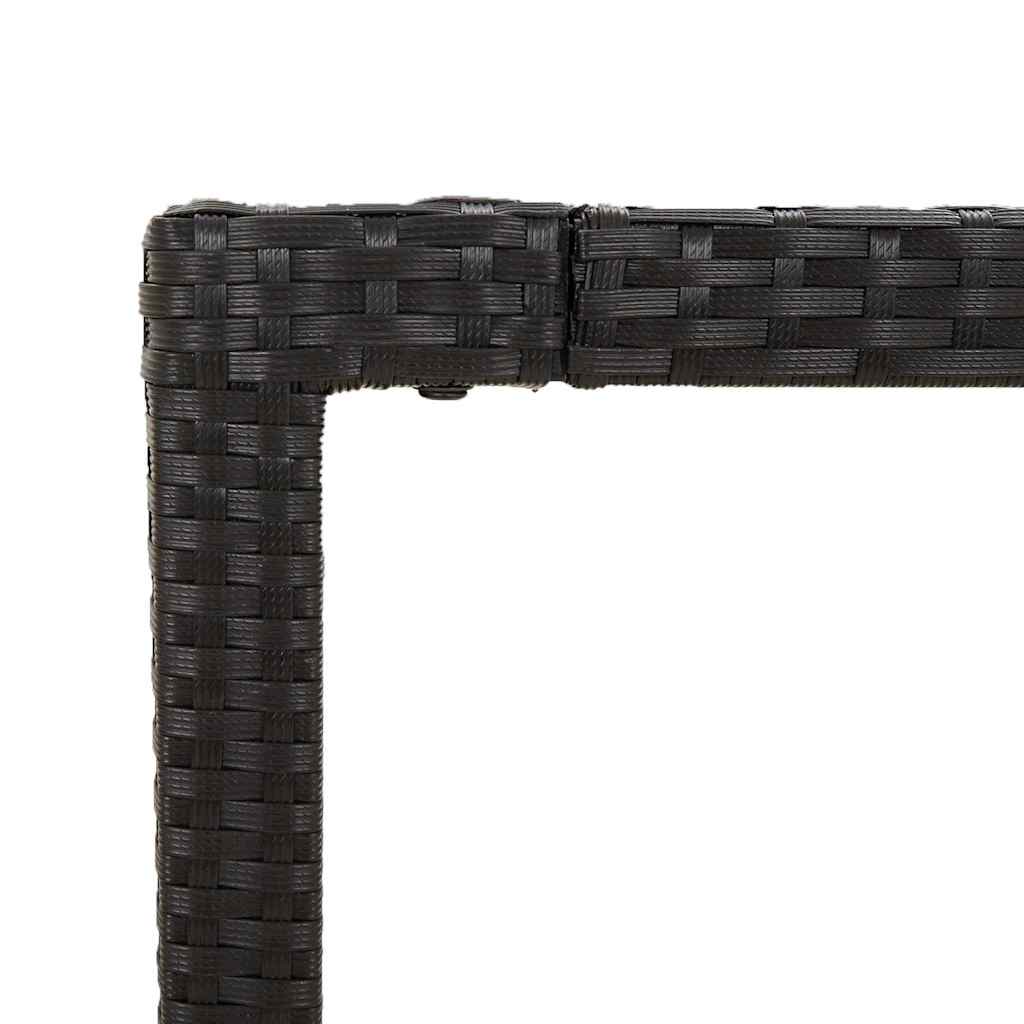 7-dijelni vrtni blagovaonski set s jastucima crni od poliratana Crna 150 cm table length
