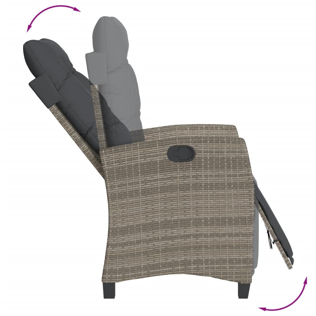 9-dijelni vrtni blagovaonski set sivi od poliratana Siva 190 cm table length