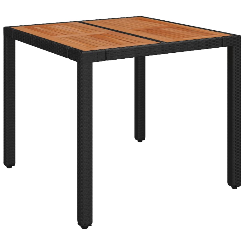 3-dijelni vrtni blagovaonski set s jastucima od poliratana crni Crna 90 cm table length