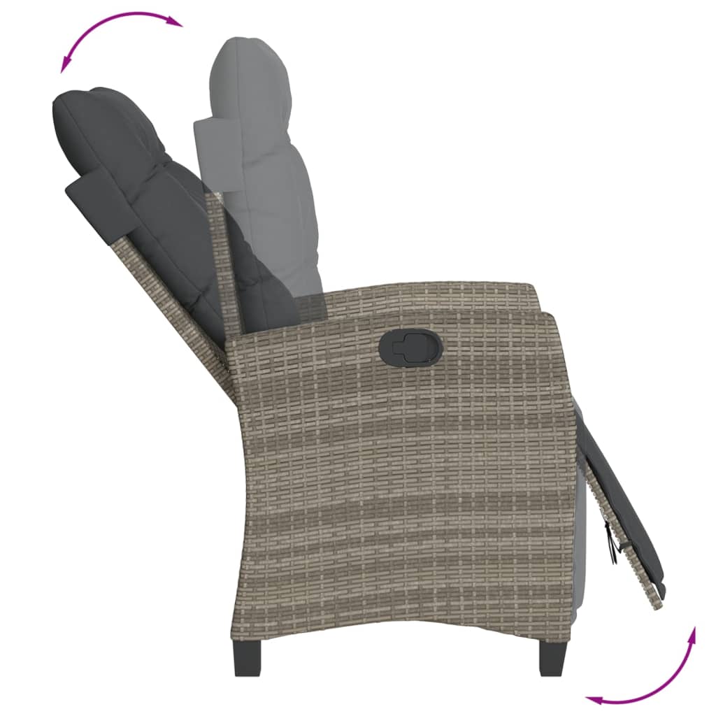 7-dijelni vrtni blagovaonski set sivi od poliratana Siva 160 cm table length