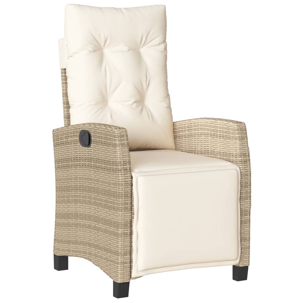 7-dijelni vrtni blagovaonski set od poliratana s jastucima bež 160 cm table length