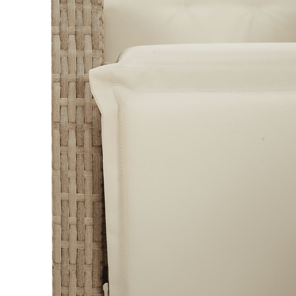 7-dijelni vrtni blagovaonski set od poliratana s jastucima bež 160 cm table length