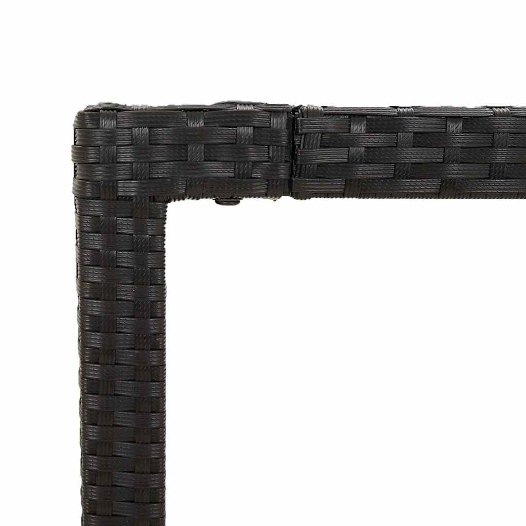 5-dijelni vrtni blagovaonski set s jastucima od poliratana crni Crna 90 cm table length
