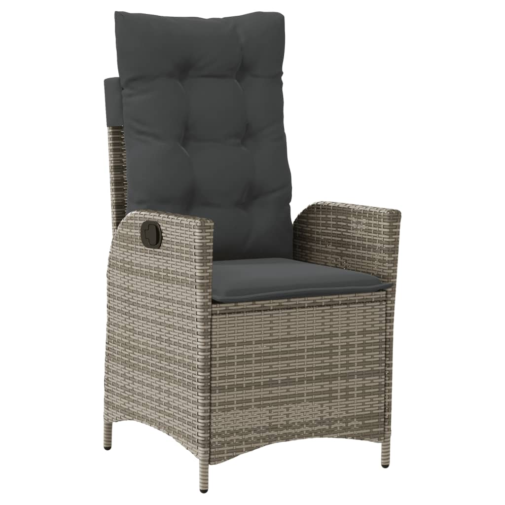 7-dijelni vrtni blagovaonski set sivi od poliratana Siva 150 cm table length