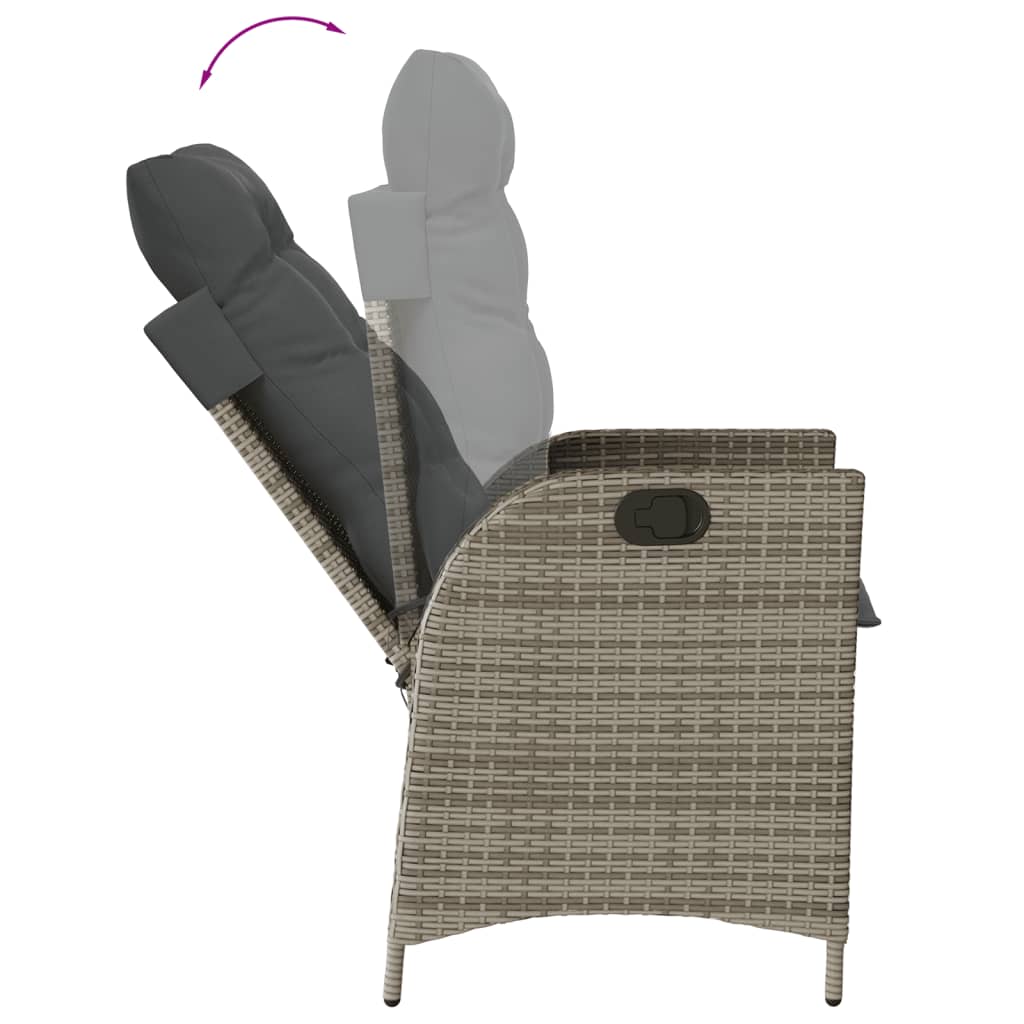 7-dijelni vrtni blagovaonski set sivi od poliratana Siva 150 cm table length
