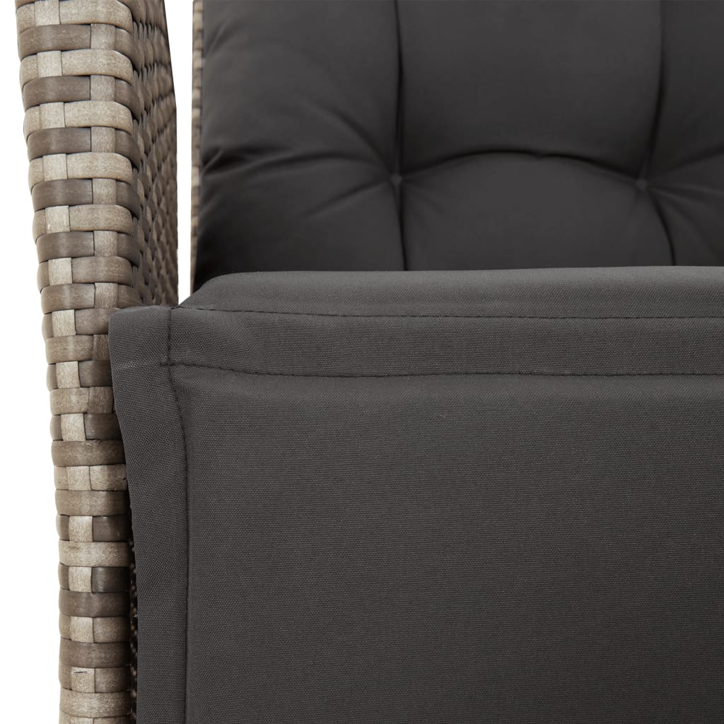 7-dijelni vrtni blagovaonski set sivi od poliratana Siva 150 cm table length