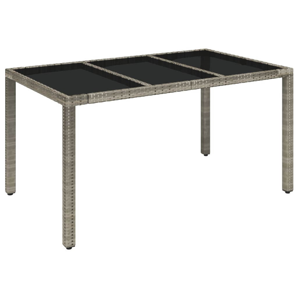 7-dijelni vrtni blagovaonski set sivi od poliratana Siva 150 cm table length