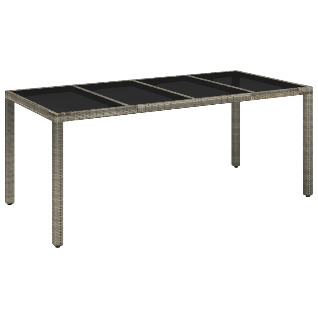 7-dijelni vrtni blagovaonski set sivi od poliratana Siva 190 cm table length