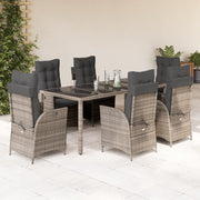 7-dijelni vrtni blagovaonski set sivi od poliratana Siva 190 cm table length