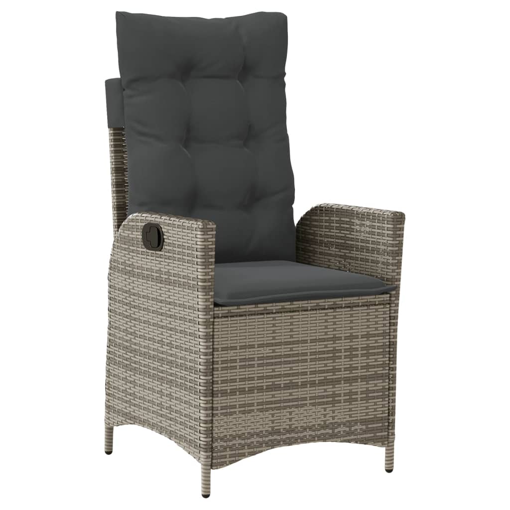 9-dijelni vrtni blagovaonski set sivi od poliratana Siva 190 cm table length