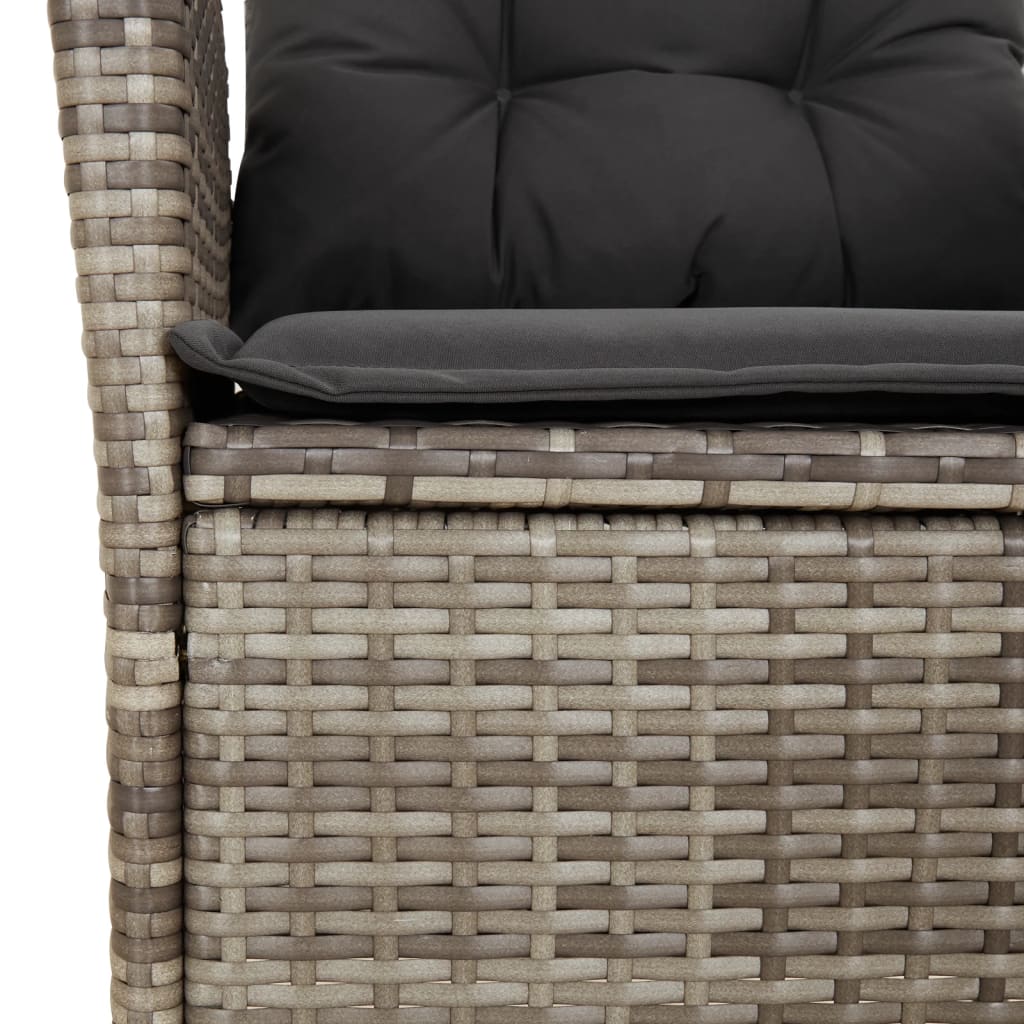 9-dijelni vrtni blagovaonski set sivi od poliratana Siva 190 cm table length