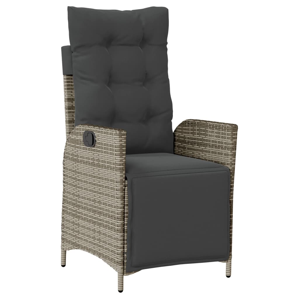 9-dijelni vrtni blagovaonski set sivi od poliratana Siva 190 cm table length