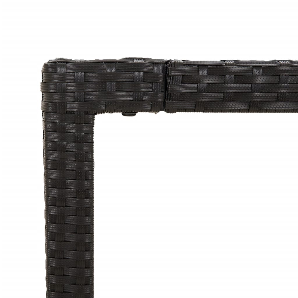 7-dijelni vrtni blagovaonski set s jastucima crni od poliratana Crna 150 cm table length