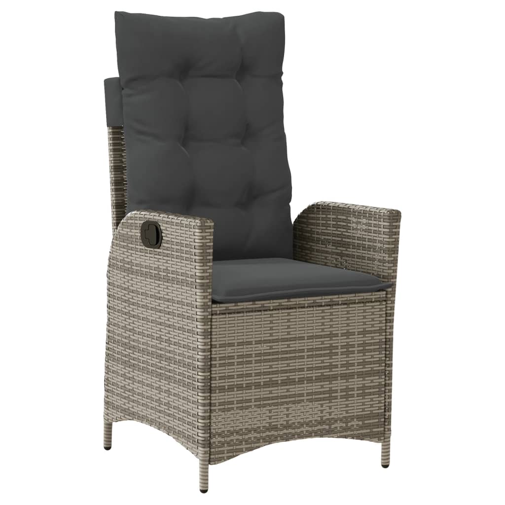 5-dijelni vrtni blagovaonski set sivi od poliratana Siva 90 cm table length