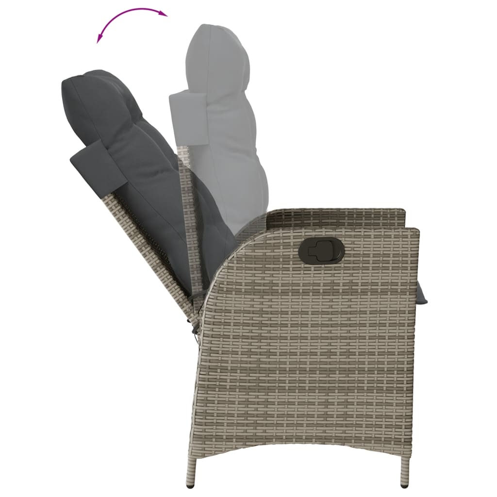 7-dijelni vrtni blagovaonski set sivi od poliratana Siva 150 cm table length