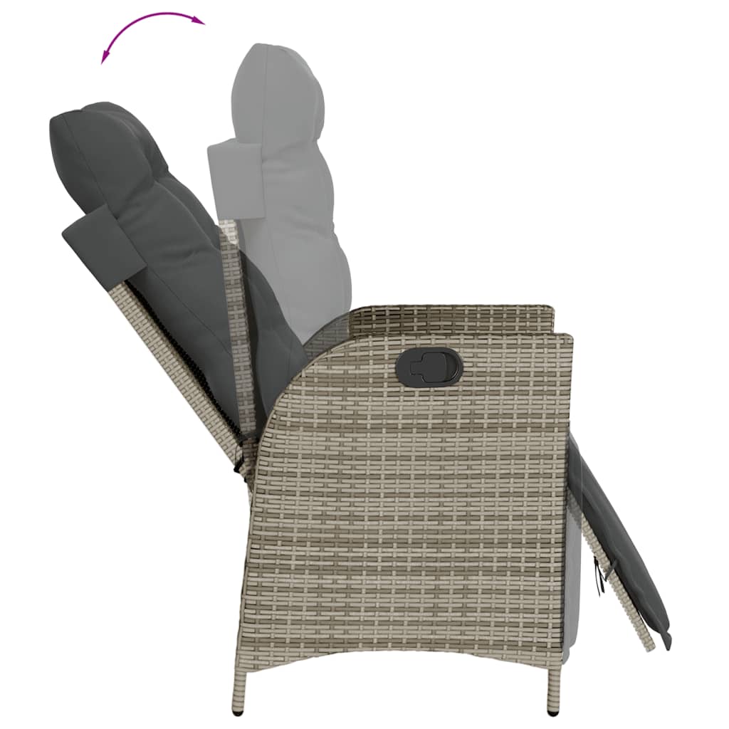 7-dijelni vrtni blagovaonski set sivi od poliratana Siva 150 cm table length