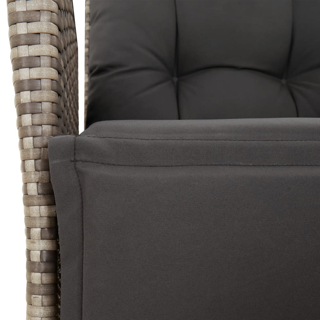 7-dijelni vrtni blagovaonski set sivi od poliratana Siva 150 cm table length