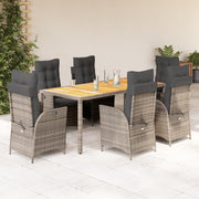 7-dijelni vrtni blagovaonski set sivi od poliratana Siva 190 cm table length