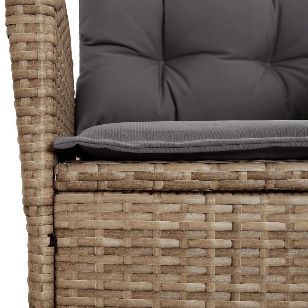 7-dijelni vrtni blagovaonski set od poliratana s jastucima bež