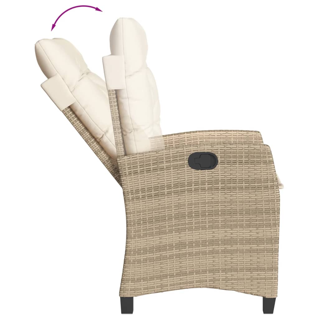 5-dijelni vrtni blagovaonski set od poliratana s jastucima bež 80 x 80 x 74 cm