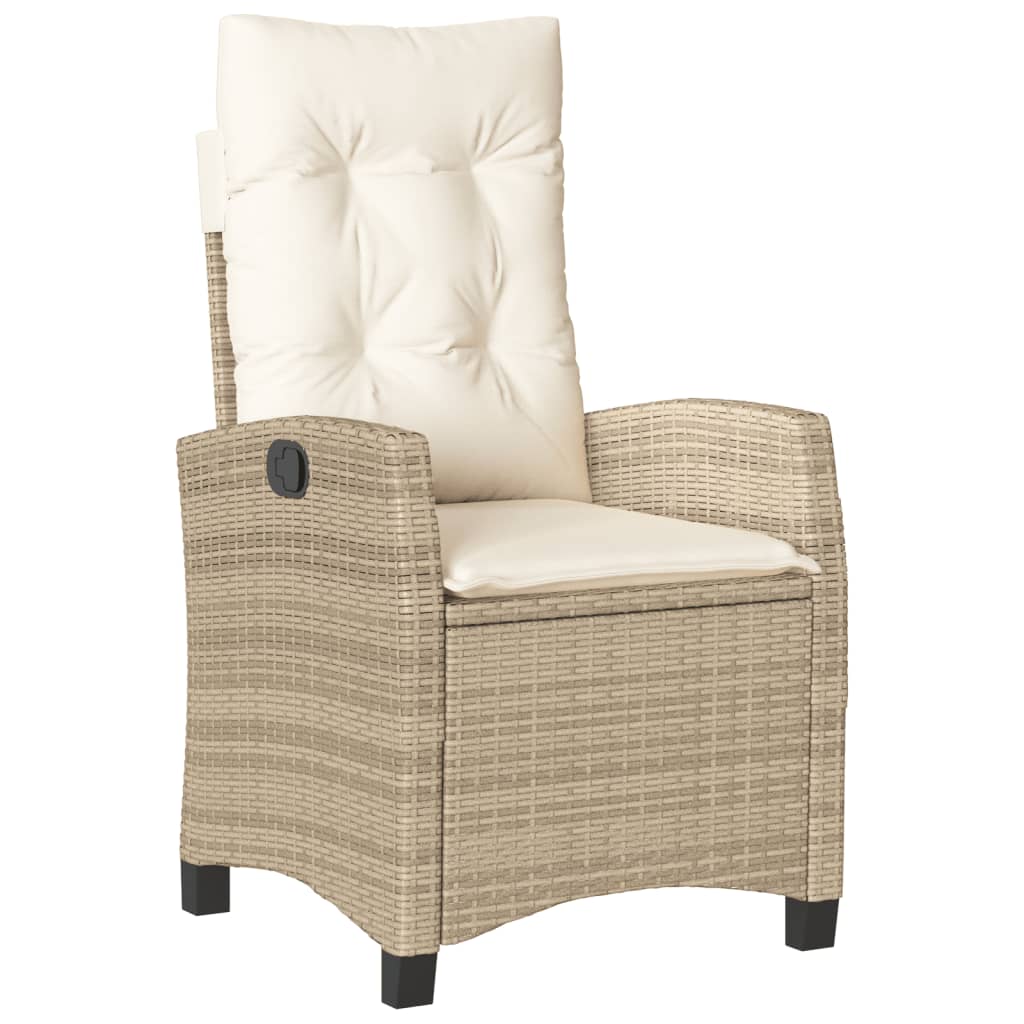 3-dijelni vrtni blagovaonski set od poliratana s jastucima bež 80 x 80 x 74 cm
