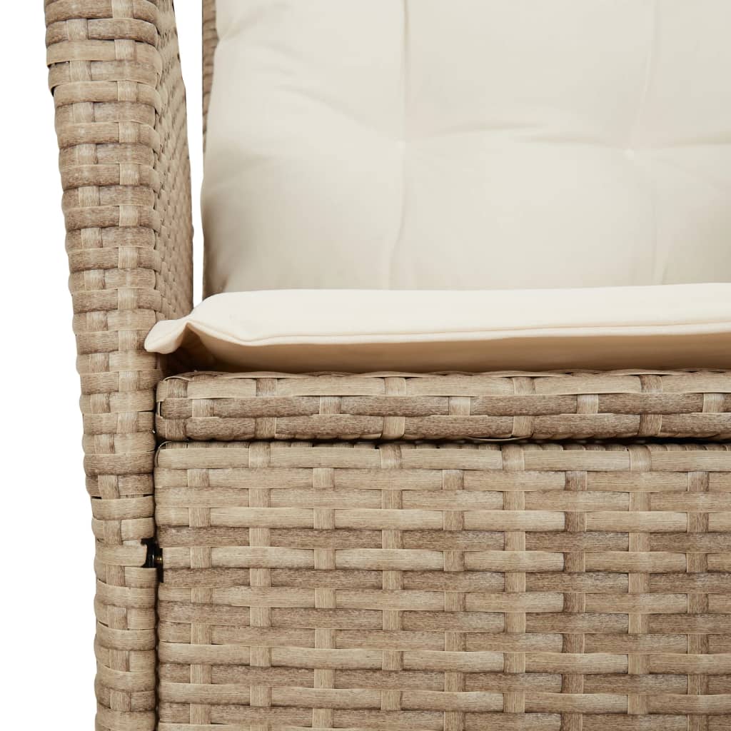 7-dijelni vrtni blagovaonski set od poliratana s jastucima bež 160 x 80 x 74 cm