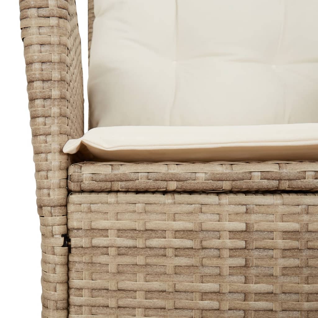 7-dijelni vrtni blagovaonski set od poliratana s jastucima bež 160 x 80 x 74 cm