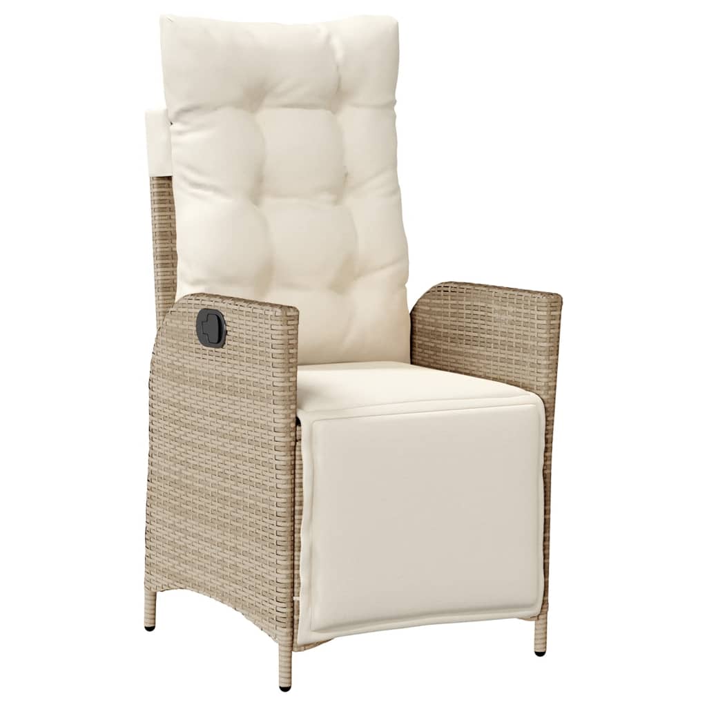 7-dijelni vrtni blagovaonski set od poliratana s jastucima bež 160 x 80 x 74 cm