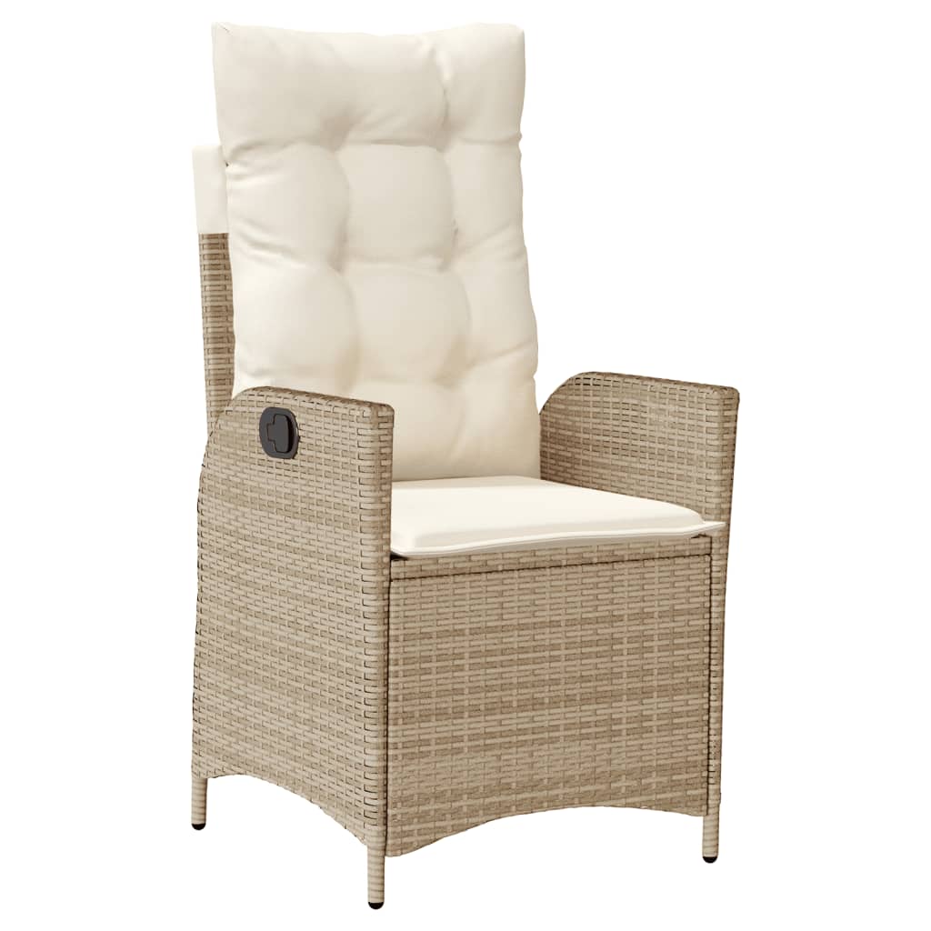 9-dijelni vrtni blagovaonski set od poliratana s jastucima bež 200 x 100 x 74 cm
