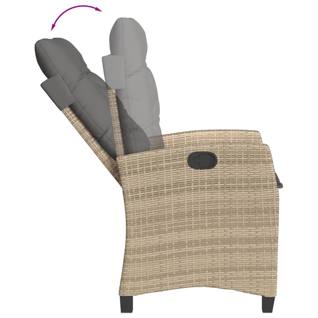 5-dijelni vrtni blagovaonski set od poliratana s jastucima bež 80 x 80 x 74 cm