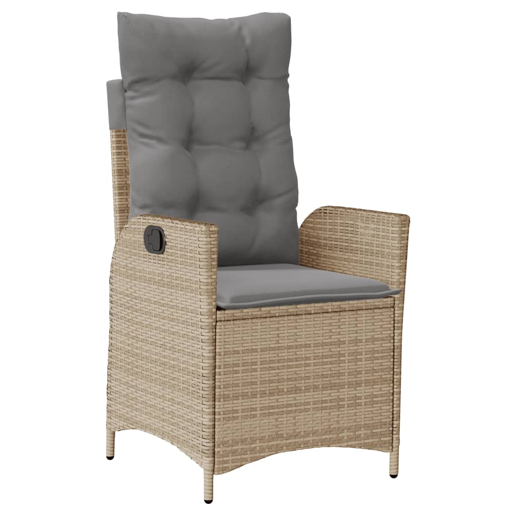 7-dijelni vrtni blagovaonski set od poliratana s jastucima bež 160 x 80 x 74 cm