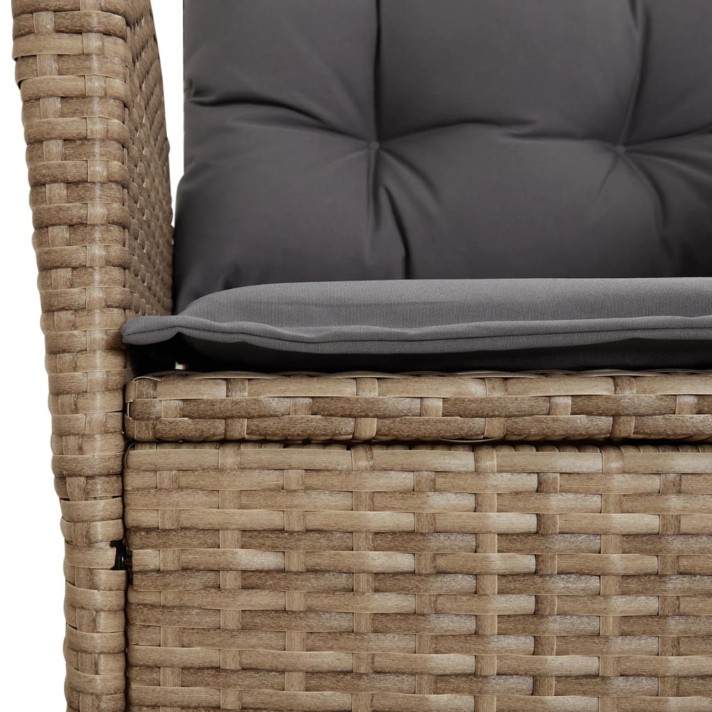 7-dijelni vrtni blagovaonski set od poliratana s jastucima bež 160 x 80 x 74 cm
