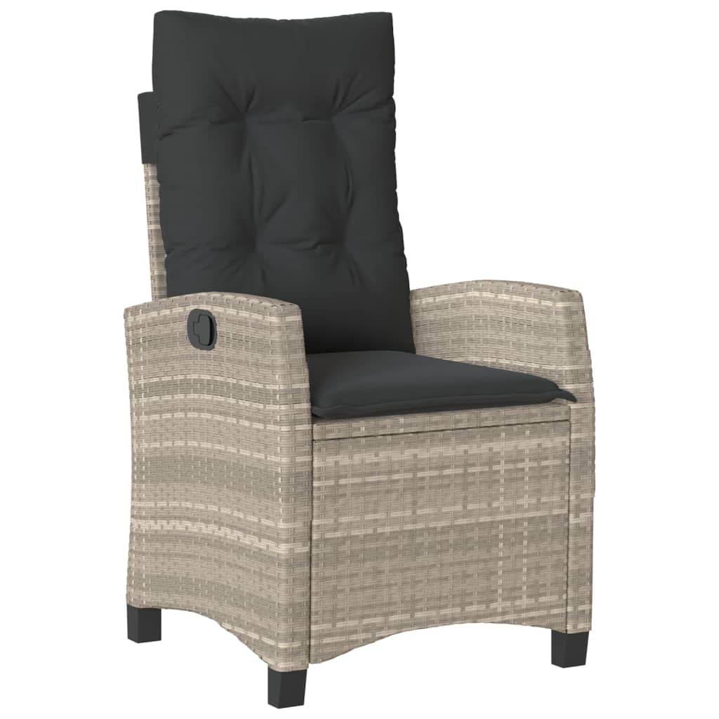 5-dijelni vrtni blagovaonski set od poliratana s jastucima sivi Siva 80 x 80 x 74 cm