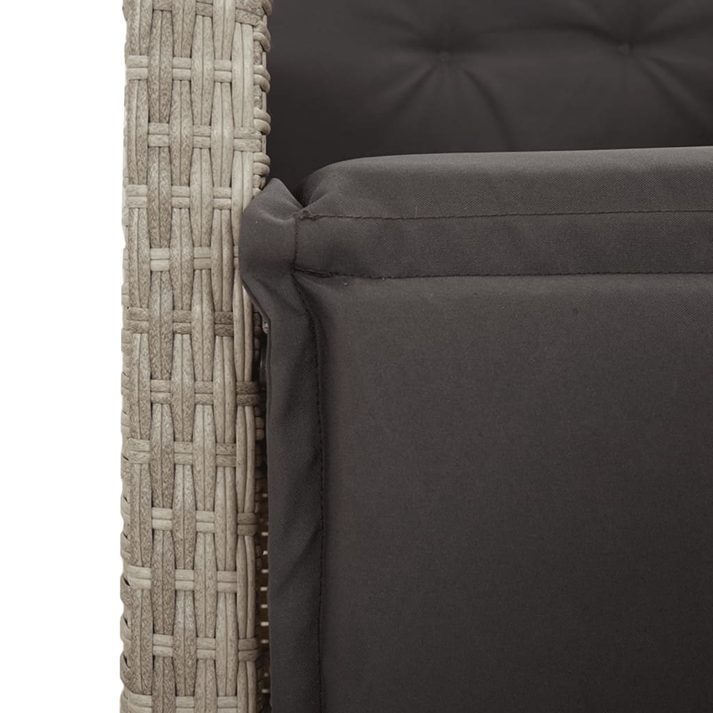5-dijelni vrtni blagovaonski set od poliratana s jastucima sivi Siva 80 x 80 x 74 cm