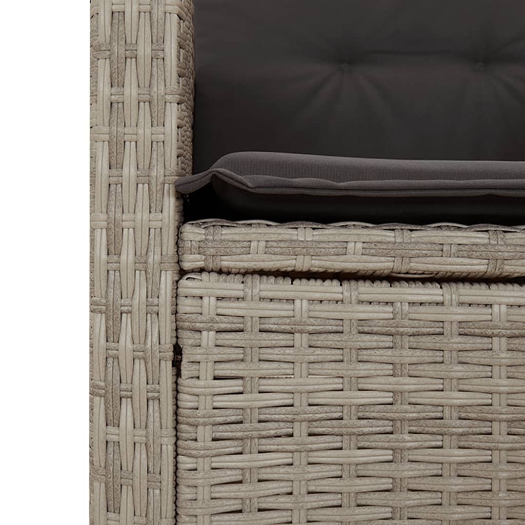 5-dijelni vrtni blagovaonski set od poliratana s jastucima sivi Siva 80 x 80 x 74 cm