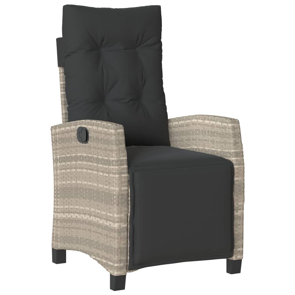 5-dijelni vrtni blagovaonski set od poliratana s jastucima sivi Siva 80 x 80 x 74 cm