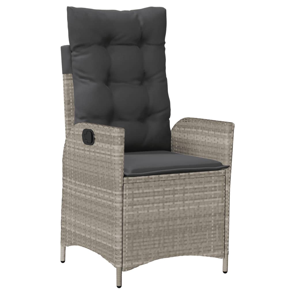 7-dijelni vrtni blagovaonski set od poliratana s jastucima sivi Siva 160 x 80 x 74 cm