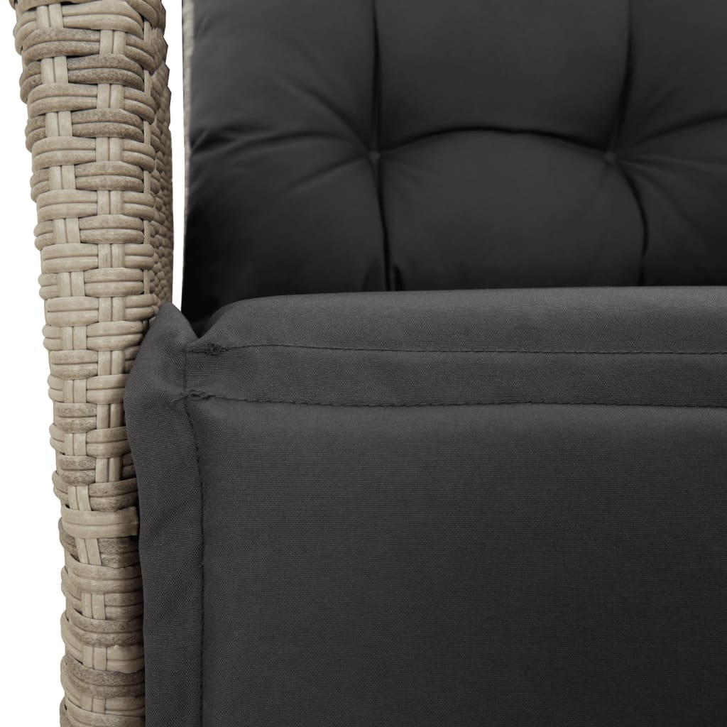 7-dijelni vrtni blagovaonski set od poliratana s jastucima sivi Siva 160 x 80 x 74 cm