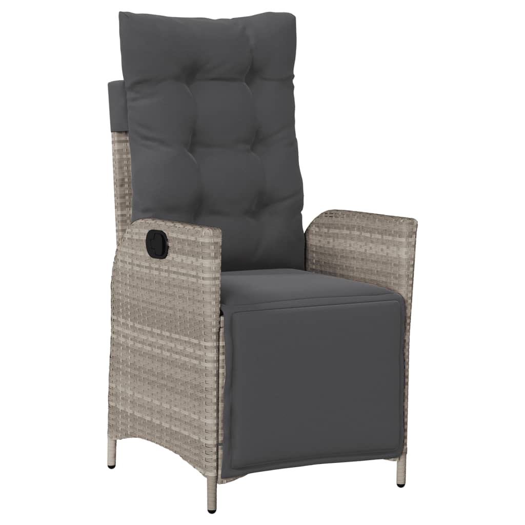 9-dijelni vrtni blagovaonski set od poliratana s jastucima sivi Siva 200 x 100 x 74 cm