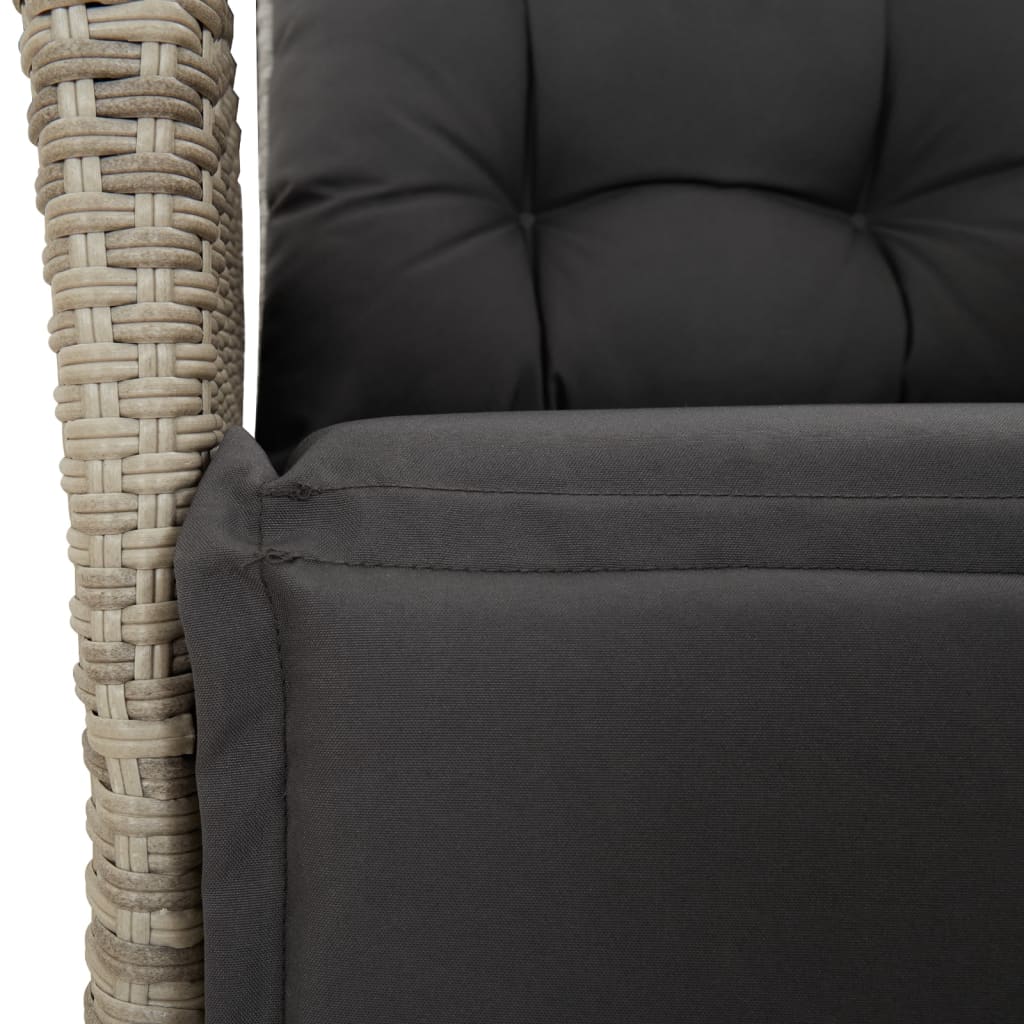 9-dijelni vrtni blagovaonski set od poliratana s jastucima sivi Siva 200 x 100 x 74 cm