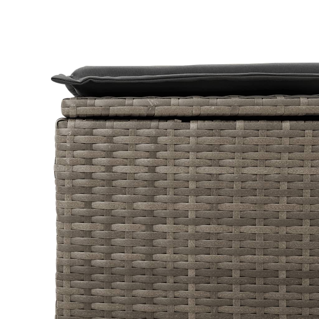 Vrtni tabure s jastukom sivi 55 x 55 x 37 cm od poliratana Siva