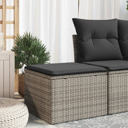 Vrtni tabure s jastukom sivi 55 x 55 x 37 cm od poliratana Siva