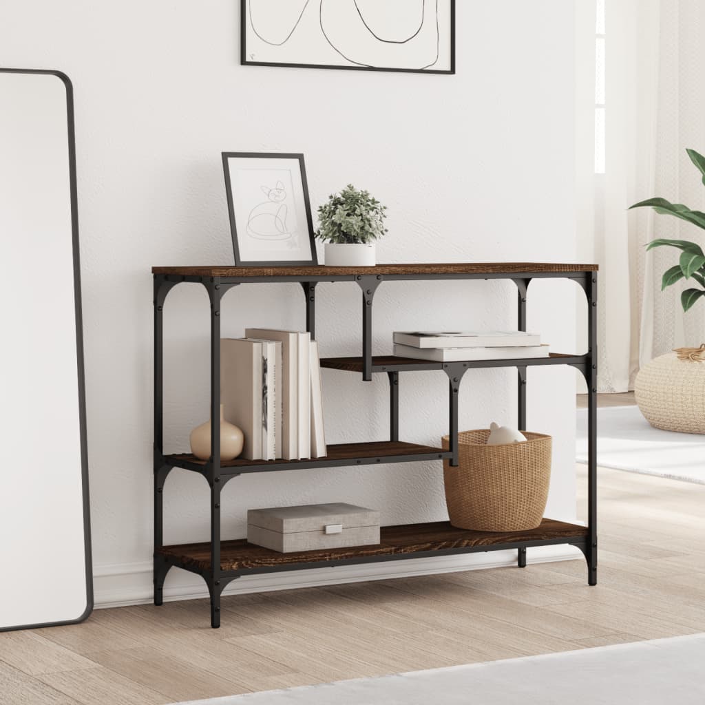 Konzolni stol boja smeđeg hrasta 100x30x75 cm konstruirano drvo